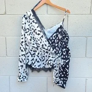 Self-Portrait | Tops | Self Portrait Black White Leopard